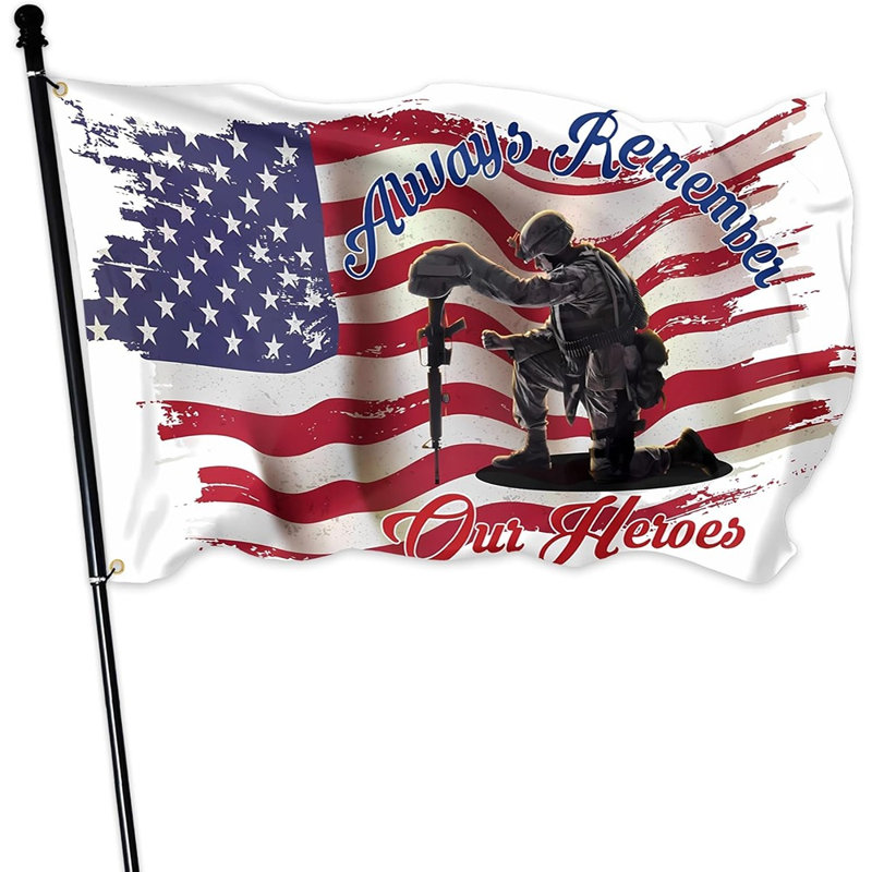 Bannière patriotique recto-verso pour la cour et le décor