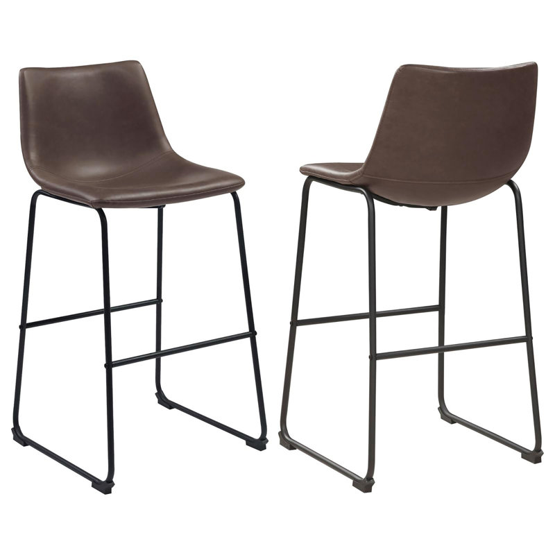 Tabouret de bar brun et noir (ensemble de 2)