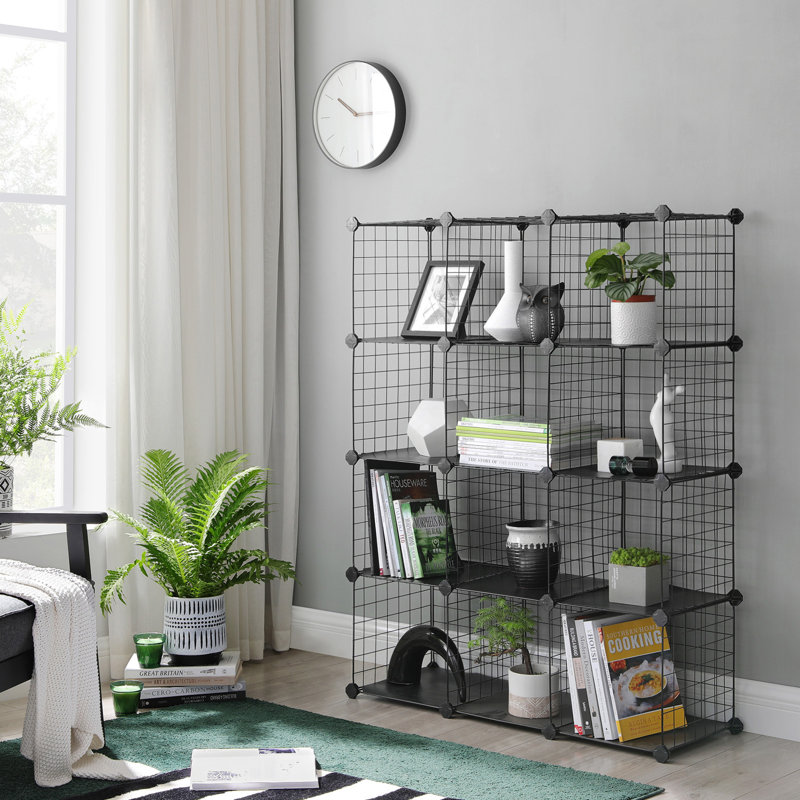 123cm H x 93cm W Iron Ladder Bookcase, Black