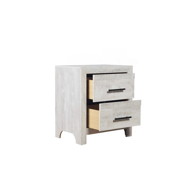 Ensemble de chambre double avec rangement de style moderne 5 pièces en bois naturel