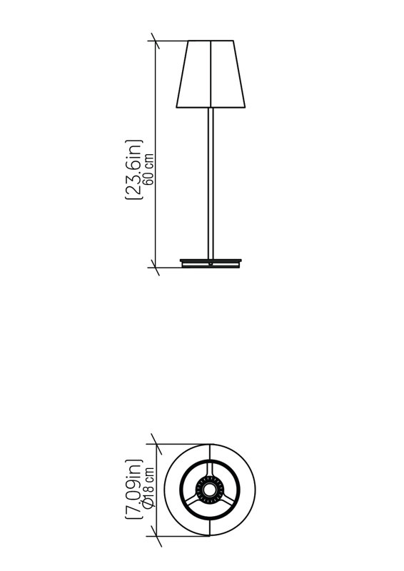 Conical Buffet Table Lamp, 23.6" H x 7.09" W x 7.09" D, Organic White