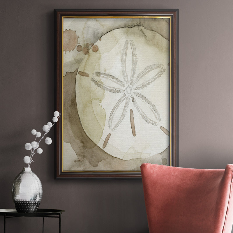 Toile tendue de qualité supérieure Dry Sand Dollar II - prête à être accrochée, H 20 po x l 16 po, Pas de tapis