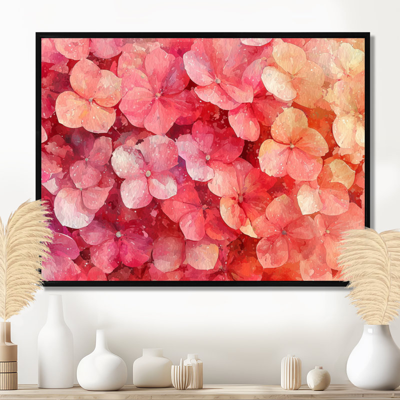 Jadaliz - Floral Wall Art, Impression sur cadre flottant, Noir, noir, noir, noir, H 16 po x l 32 po