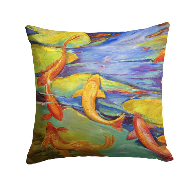 Coussin décoratif intérieur / extérieur Koi, H 14 po x l 14 po x P 4 po