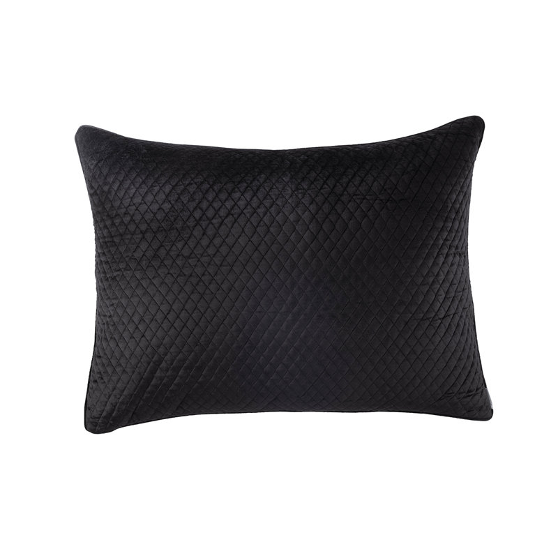 Valentina Velvet Rectangular Pillow Cover & Insert, Black, 27" x 36"