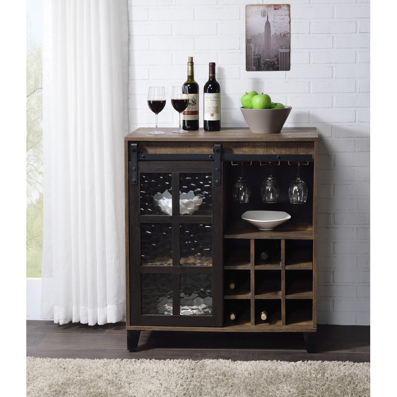 Armoire à vin Treju Obscure Glass, Rustic Oak