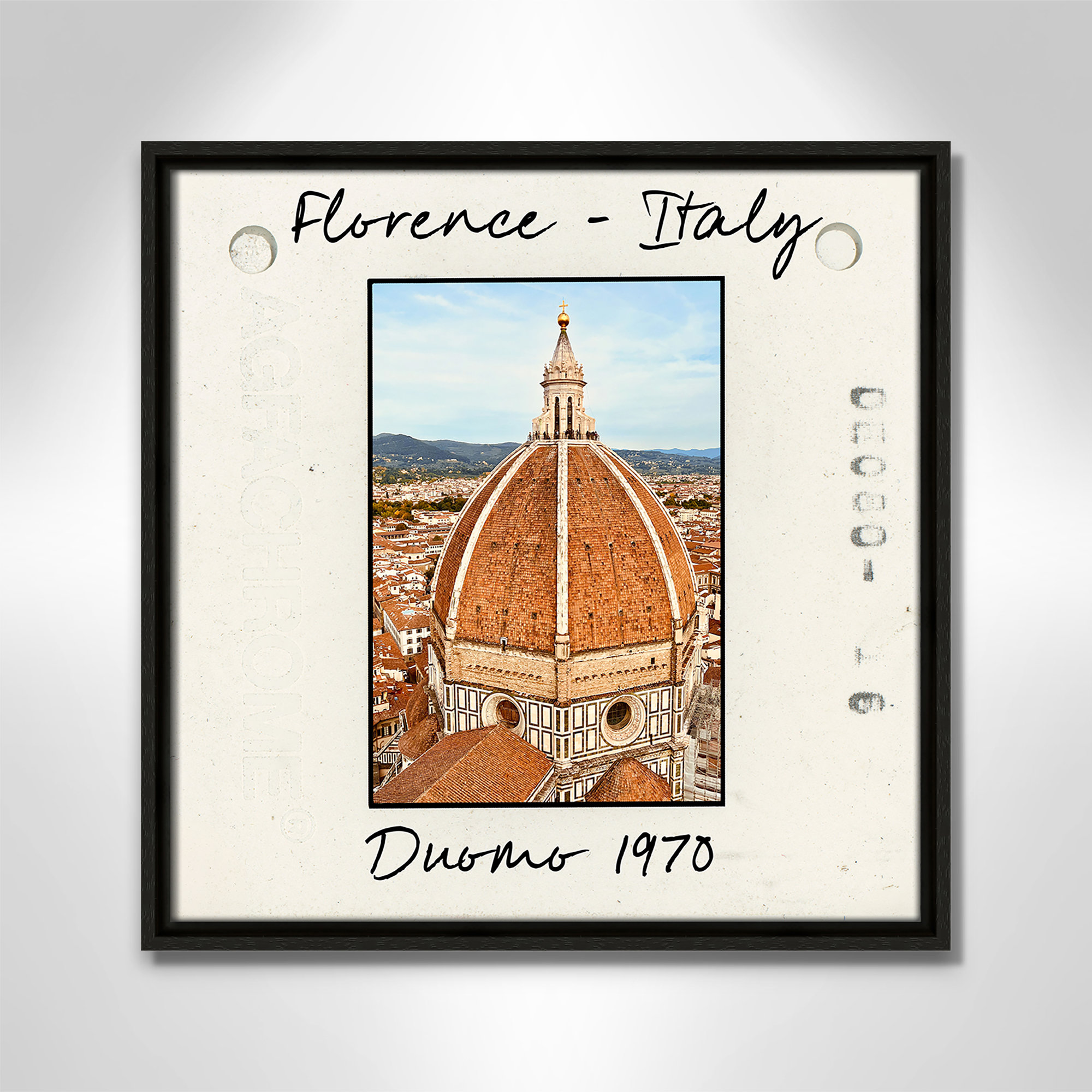 Florence Italy - Duomo Print by Susan Jill, Espresso Floater Framed Canvas, 17.5" H x 17.5" W x 2" D