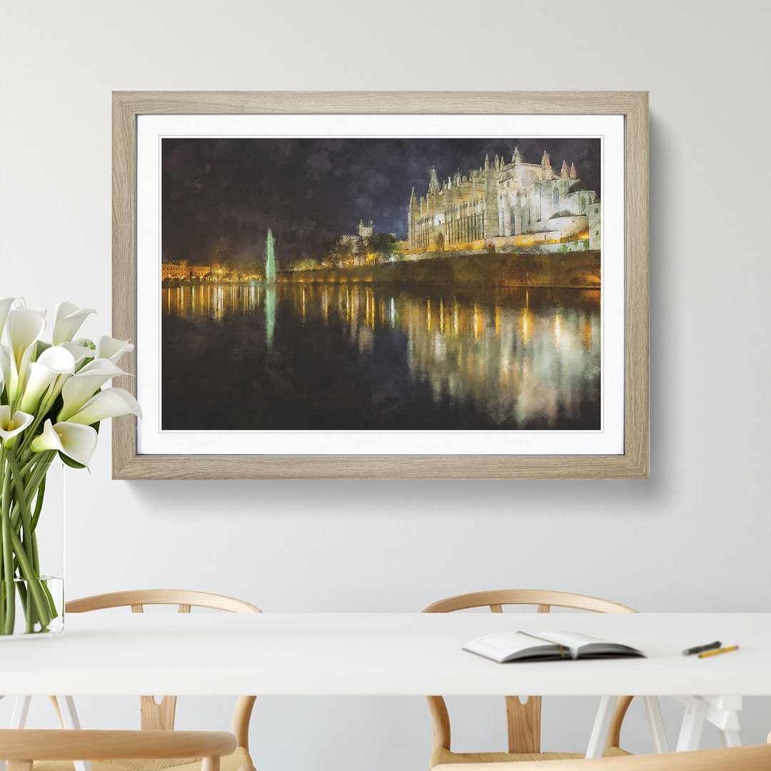 Palma Cathedral in Mallorca Spain - Framed Print