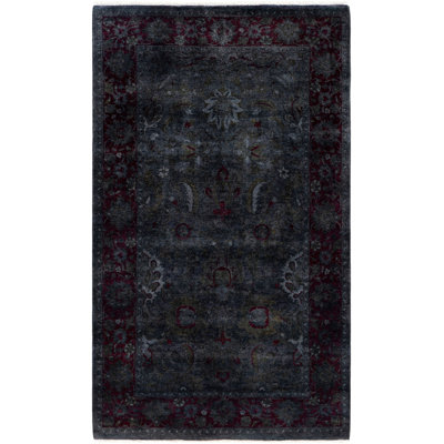 Huckaby One-of-a-Kind 3' 1" X 5' 3" Wool Area Rug Black