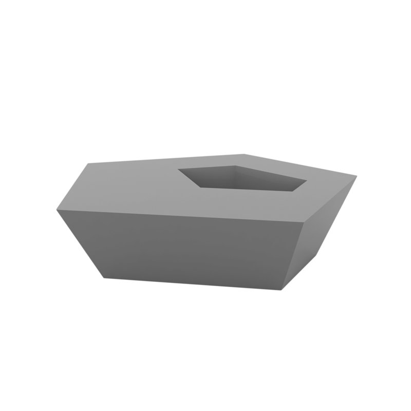 Faz Plastic Coffee Table, Steel, 22.5" W x 23.5" L x 8.75" H