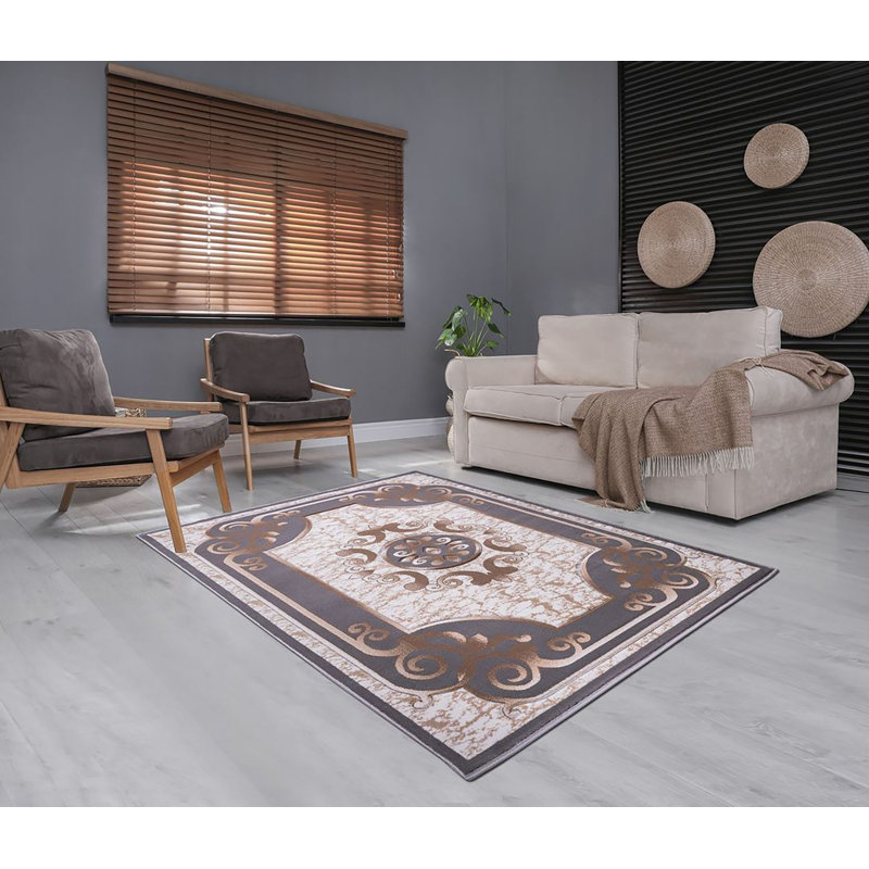 Tapis Guilliana-Turkish-GREY, Rectangle 5 pi 3 po x 7 pi 2 po