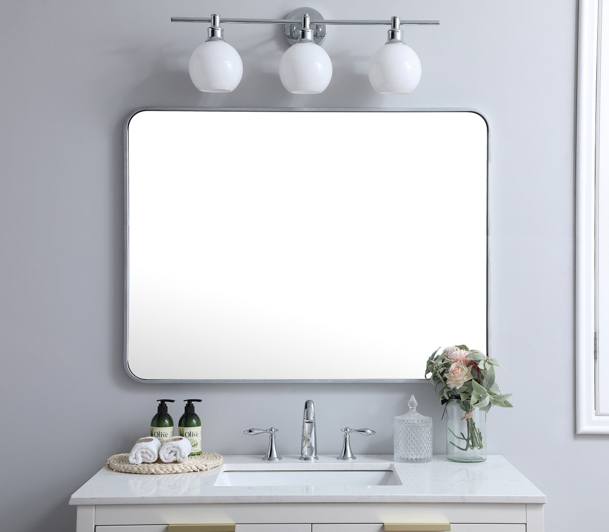Sabine Accent Mirror, Silver, 40" x 30"