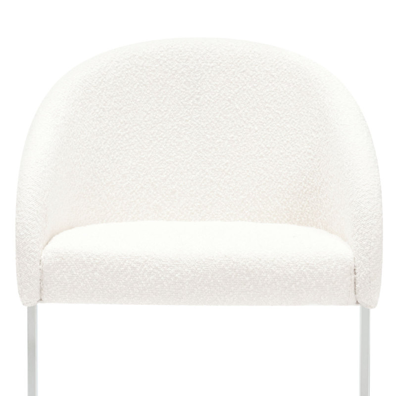 Chylee 26'' Boucle Upholstered Counter Stool, White