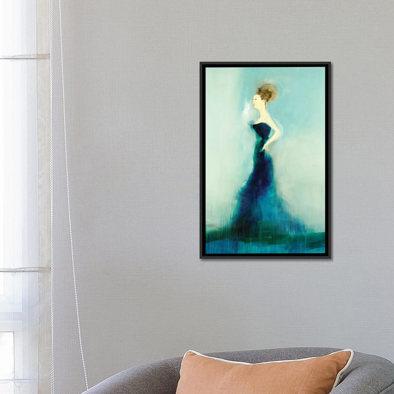 « gracieuse », impression sur toile, H 26 po x l 18 po x P 1,5 po, Toile avec cadre noir, Pas de tapis