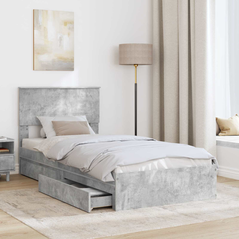 Bed, Single (3'), Concrete Grey