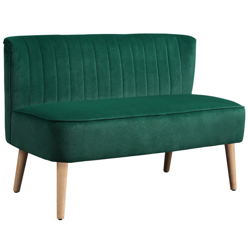 Maxen 2 Seater Loveseat, Dark Green, Polyester