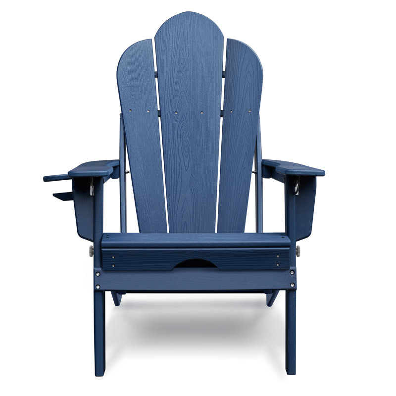 Fauteuil inclinable avec repose-pieds rétractable Adirondack, inclinable en PEHD résistant aux intempéries., Bleu