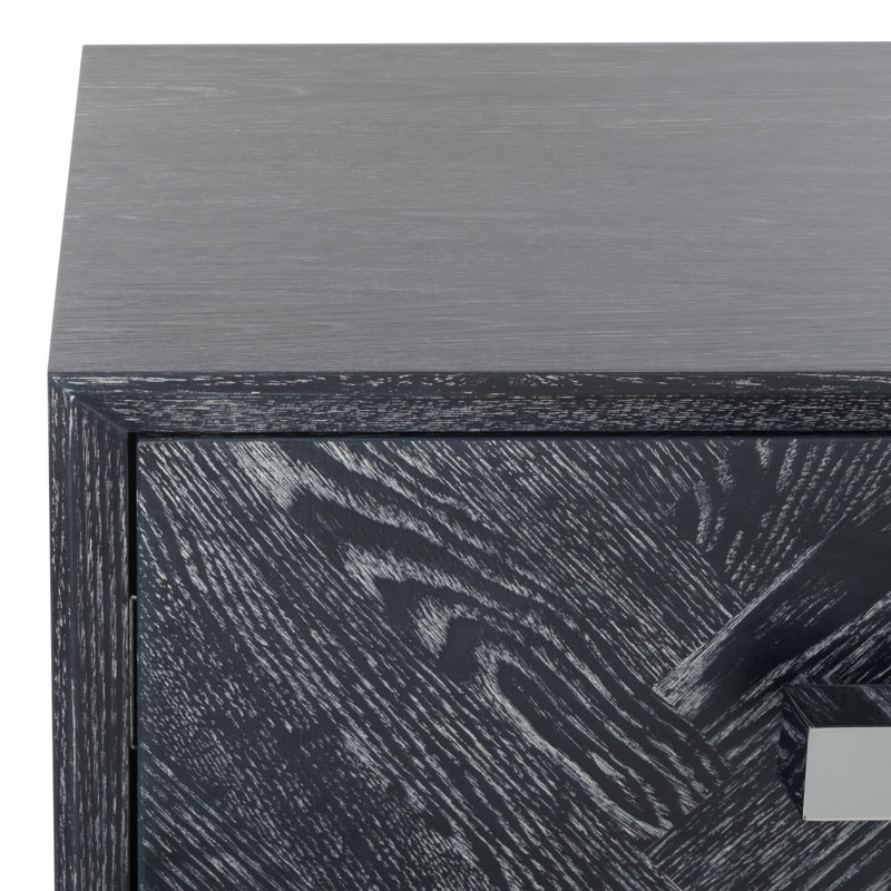 Sanford 2 - Drawer End Table, Black Cerused Oak