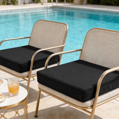 Coussin de chaise de patio avec poignée et attaches pour canapé de jardin, 19 po x 19 po x 3 po
