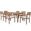 Table et chaises de salle à manger d'extérieur en bois d'acacia convenant au patio, au balcon ou à la cour arrière-1656076016