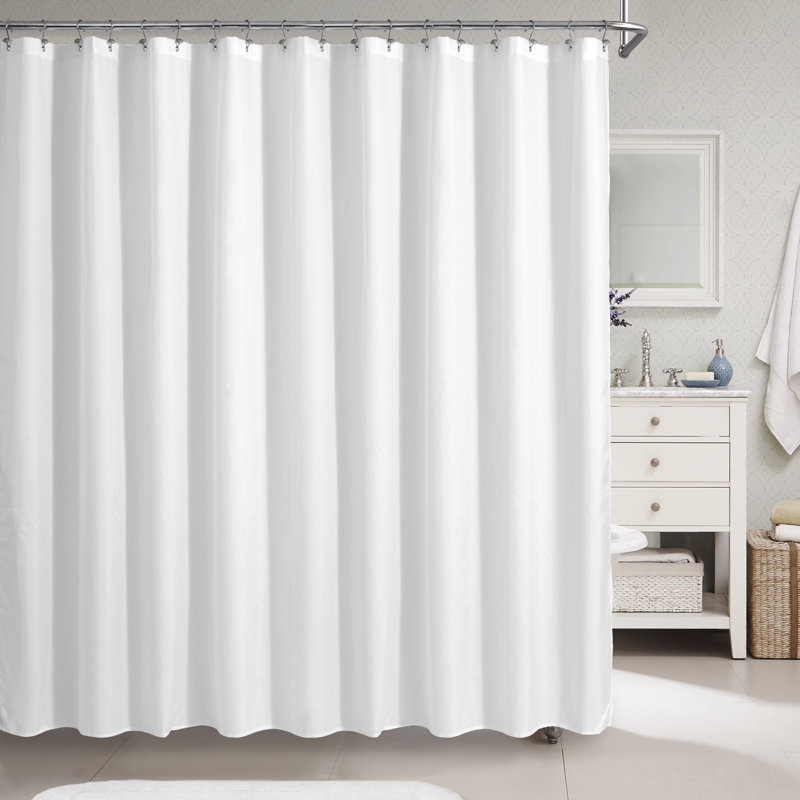 Rideau de douche en tissu hydrofuge, Blanc, 72" H x 108" W