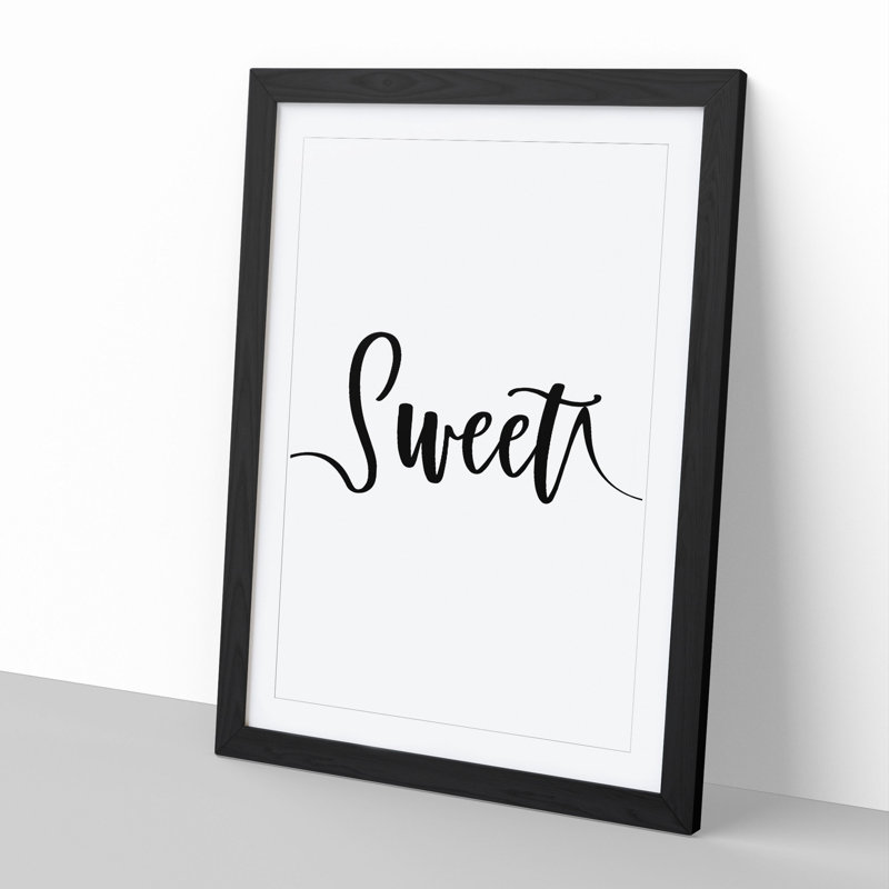 Sweet Dream No.1 - Picture Frame Typography, 65cm H x 48cm W x 2cm D, Black Framed