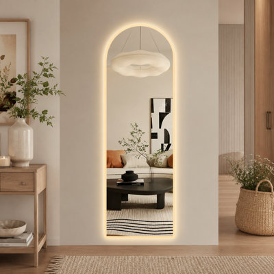 Miroir pleine longueur 65 po x 21 po à DEL avec gradation et fonction de mémoire intelligente