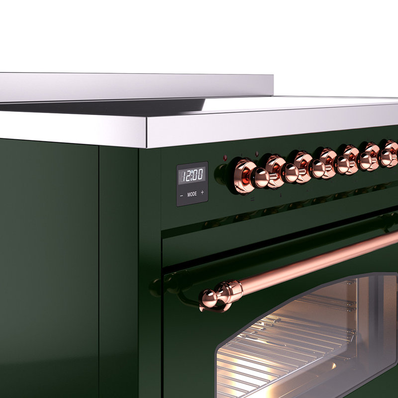 ILVE Nostalgie II 48 in Induction Range, Emerald Green/Copper