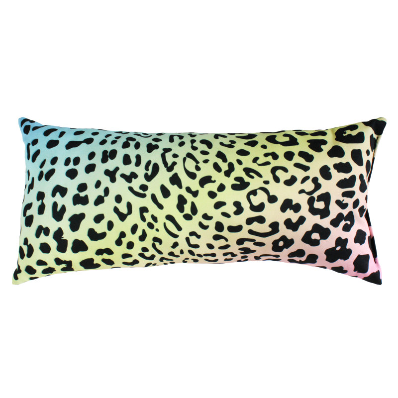 Animal Print Reversible Throw Pillow, Pastel Gradient/Black