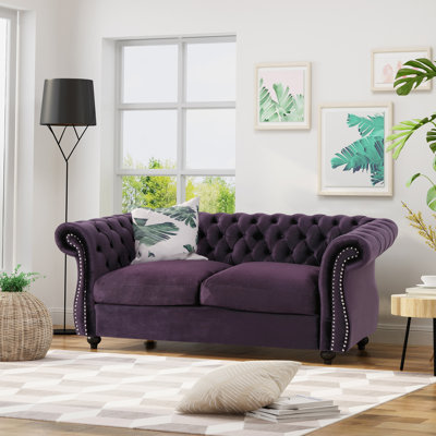 Classic Chesterfield Loveseat Sofa With Deep Button Tufting And Nailhead Accents For Elegant Comfort And Style