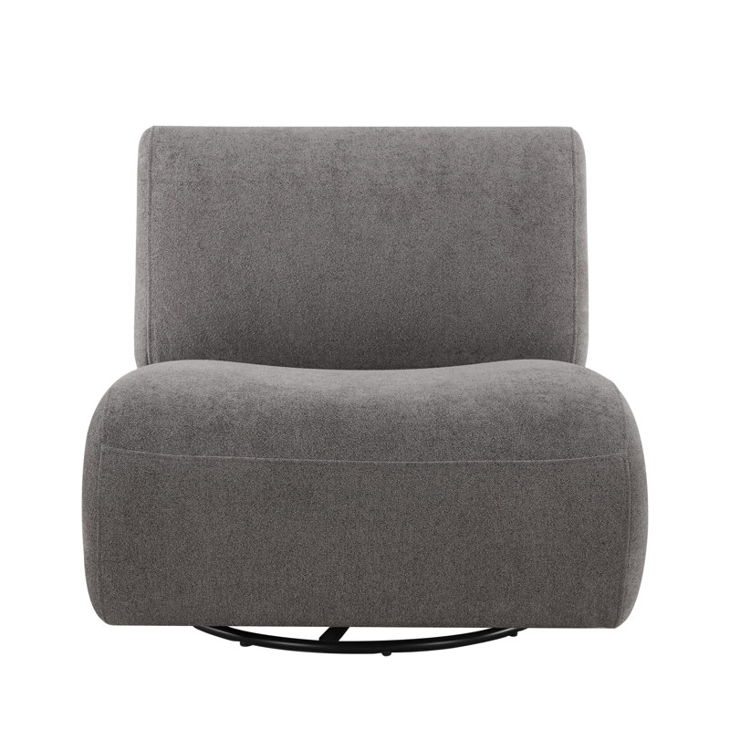 Nita 33'' Swivel Upholstered Accent Chair, Elite Pewter