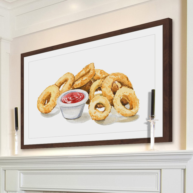 « calmars beignets », reproduction d’art encadrée, H 12 po x l 18 po x P 1,5 po