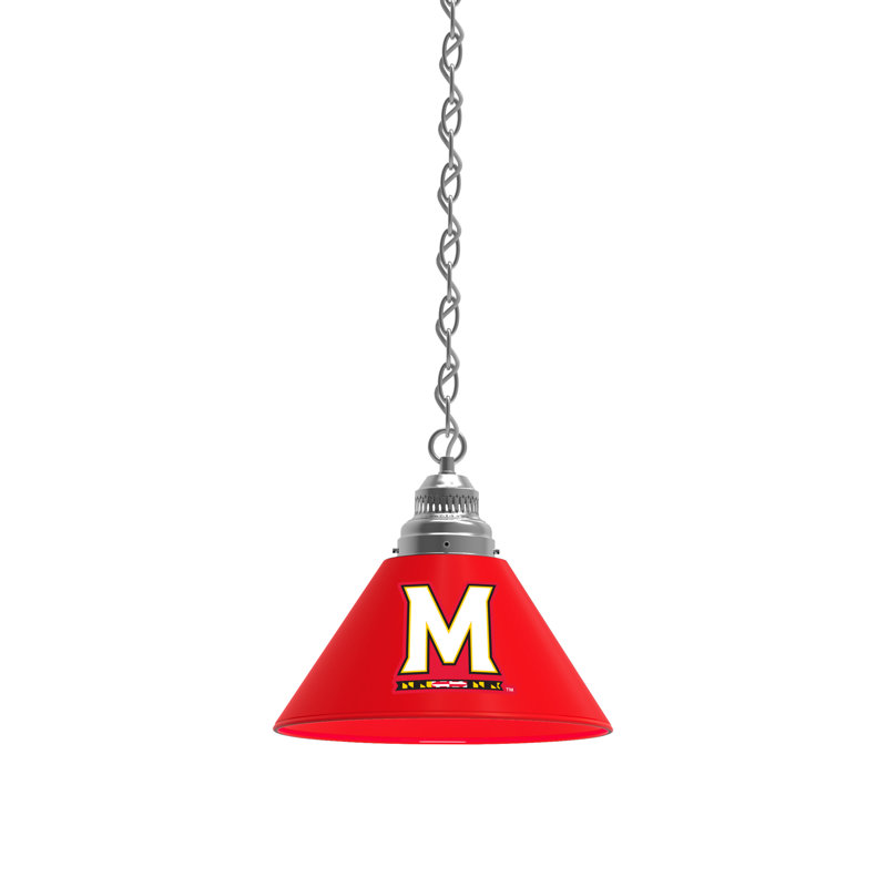 1 - Light Single Pendant, Chrome, Maryland Terrapins