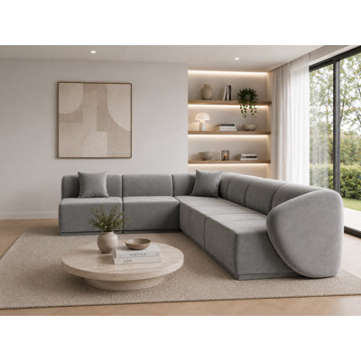 6 Seater Velvet Sofa & Chaise