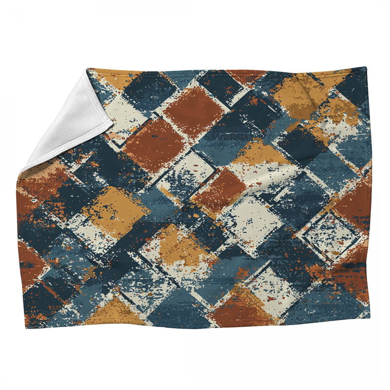 Fleece Throw Blanket - Throws for Sofas or Beds, 80" L x 60" W, Orange Floral