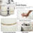 Round Ottoman Set Of 2, Faux Fur Sherpa Upholstered Storage Ottoman Vanity Stool, Foot Rest Chair For The Living Room, Bedroom, Enterway (White)