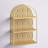 Olympias Metal Rounded 3 Level Geometric Gold Wall Shelf with Arch Pattern