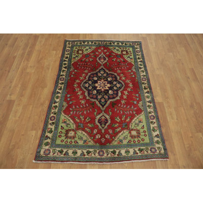 Tapis traditionnel luxueux à médaillon floral 3 x 5