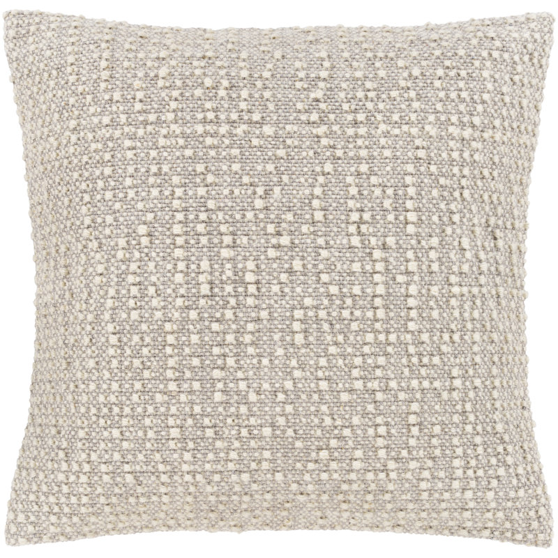 Coussin décoratif carré Tessa Ivory, Duvet