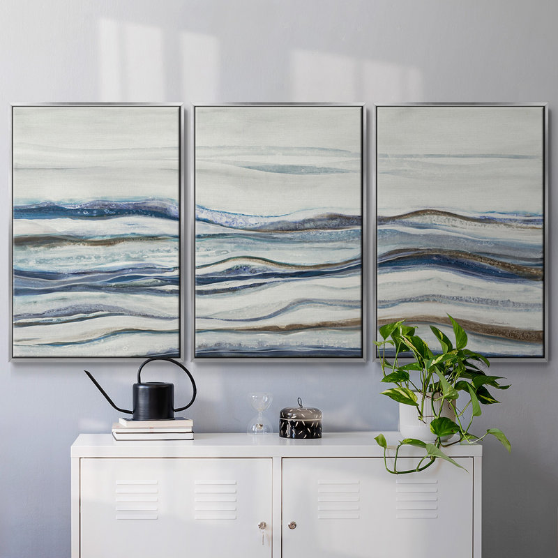 Shifting Sands - Toile encadrée multi-pièces, H 36 po x l 75 po, Encadrement argenté