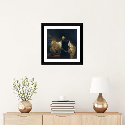 «Aristote Comtemplating the Bust of Homer or Aristotle with a Bust of Homer» par Rembrandt Van Rijn, reproduction d'art sur toile