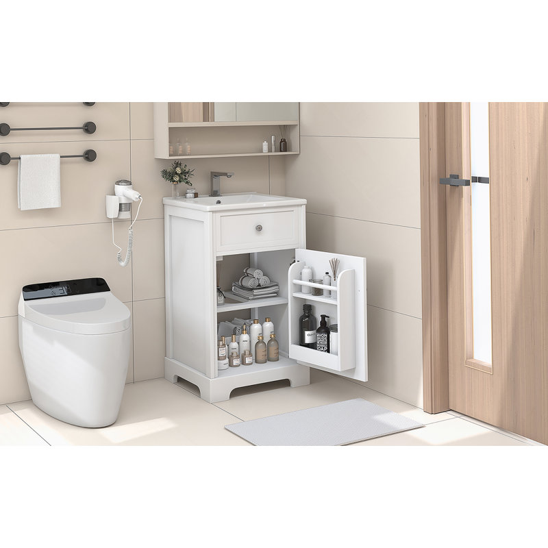 Meuble-lavabo blanc 20 po avec porte à fermeture douce