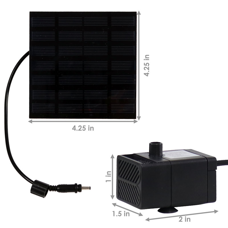 Humphries 40 GPH Solar Pump for Outdoor Fountains with 20" Lift