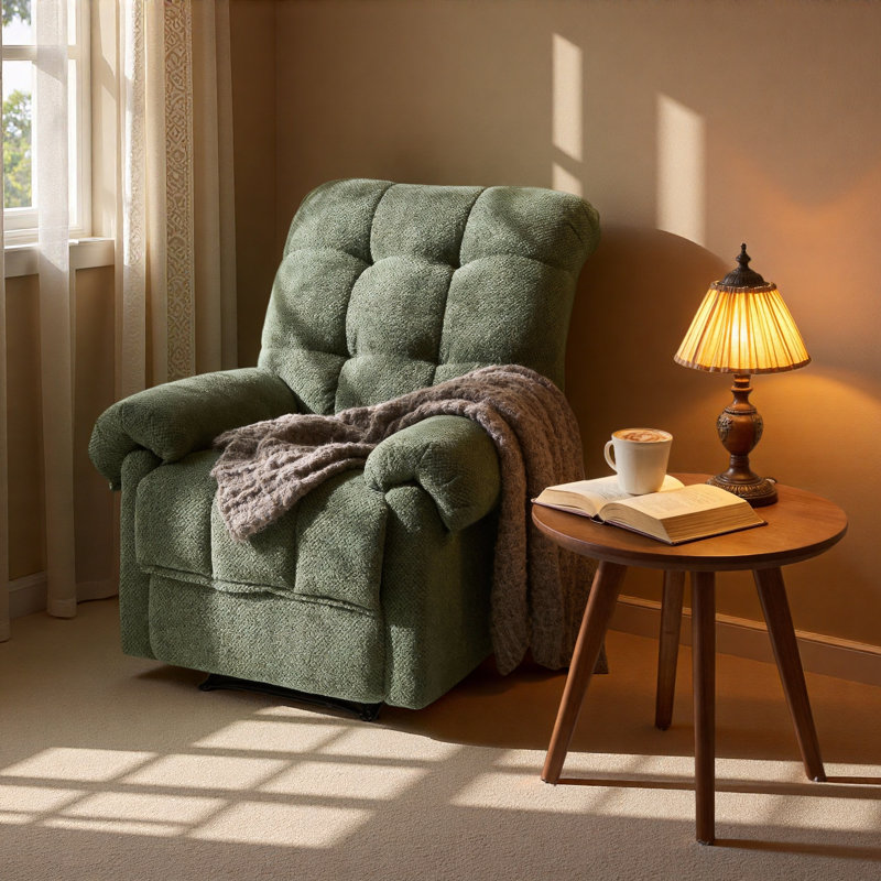 Recliner Chair, Overstuffed Armchair, Manual Recliner, Living Room Seating, Reading Chair, Padded Footrest, Home Theater Seating, Ergonomic Lounge Chair, Soft Fabric Recliner, Furniture