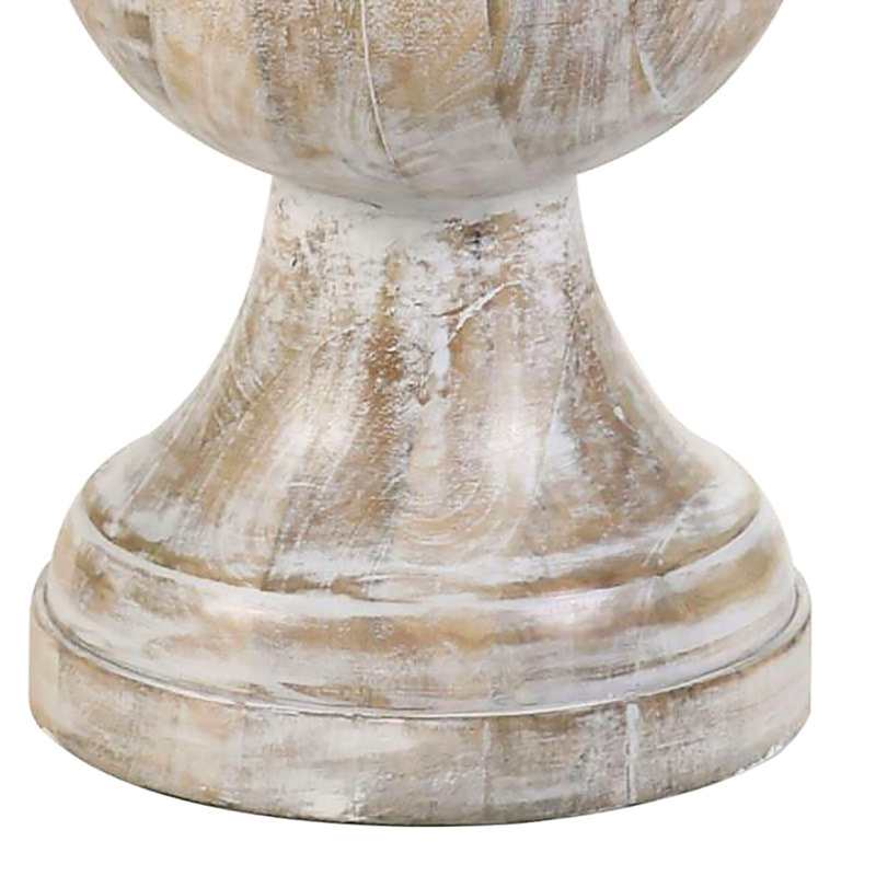 Table d'appoint rustique blanche en bois de manguier, 20 po x 20 po x 24 po, base piédestal, table de style rustique, l 20 po x P 24 po