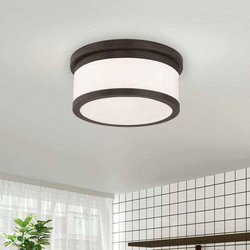 Celso Glass Flush Mount, Bronze