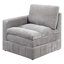 Canapé modulaire 5 pièces gris en suède gris pour un salon moderne avec coussins et pièces en tissu