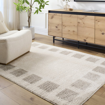 Machine Washable Shaggy Boho Medium Grey Area Rug