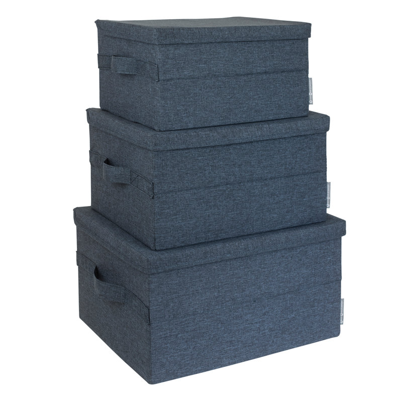 Soft Storage Fabric Box, 8.7" H x 15.75" W x 11.8" D, Navy