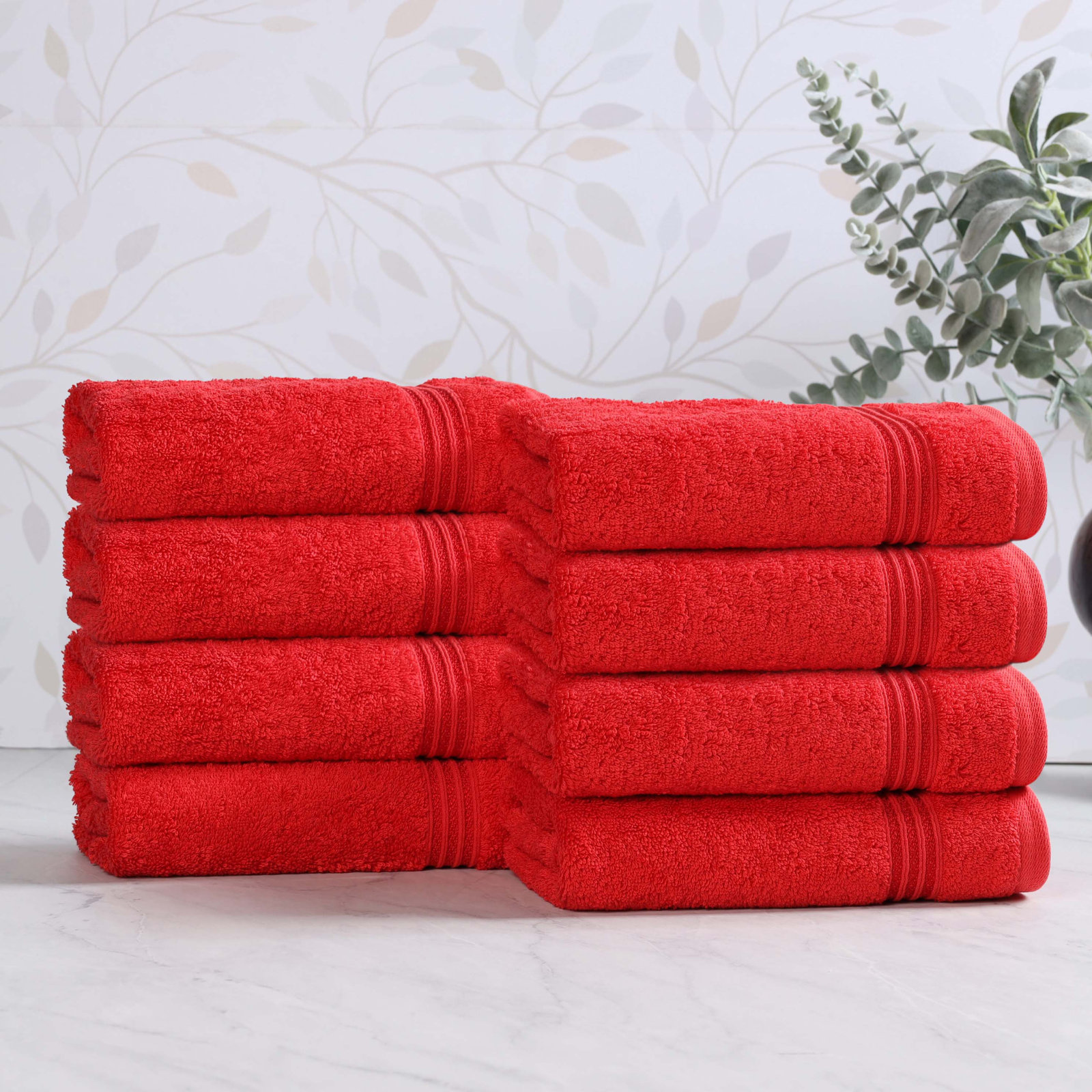 Oleg Egyptian Cotton Hand Towel Set, Red
